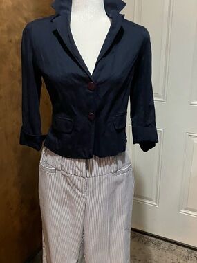 Kenneth Cole New York Navy Cropped Blazer